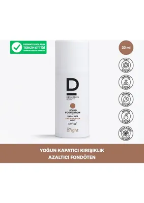 Dermoskin Be Bright Likit Fondöten Light SPF50+ Tüm Cilt Tipleri İçin 33 ml Yoğun Kapatıcı