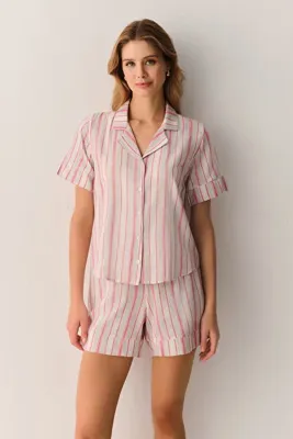 SUWEN Loren Gömlek Yaka Pijama Takımı