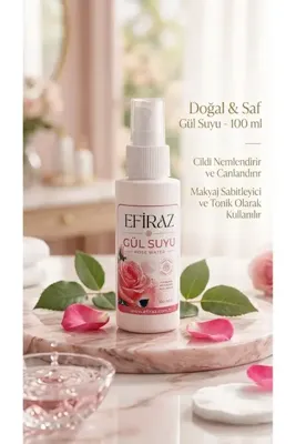 EFİRAZ Gül Suyu 100 ml | Doğal Gül Suyu | Yüz Toniği ve Cilt Bakım Suyu | Nemlendirici & Ferahlatıcı