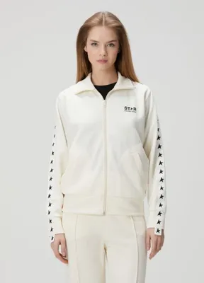Golden Goose Krem Yıldız Şeritli Ceket