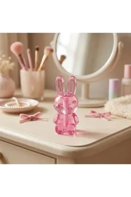 Rose Şeffaf Dudak Yağı Lip Oil Parlak Görünüm Veren Sevimli Tavşan Tasarımlı Dudak Parlatıcısı