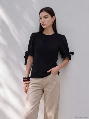 Soulife Brode Kollu Bağcık Detaylı Bluz