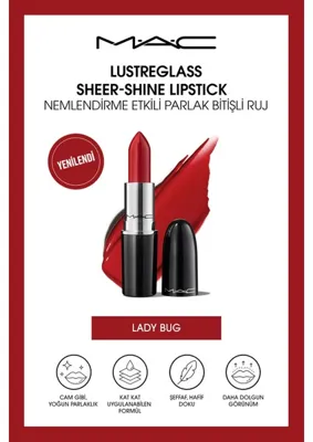 MAC Lustreglass sheer-Shine lipstick - nemlendirme Etkili Parlak Bitişli Ruj - Lady Bug