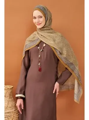 Silk Home Riva Şal Tencel Güpür Desen Karamel