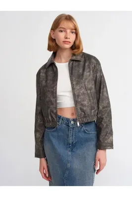 Dilvin 60716 Gömlek Bomber Ceket-Vizon