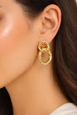 LuviAnka 18K Altın Kaplama Çelik İğneli Gold Küpe