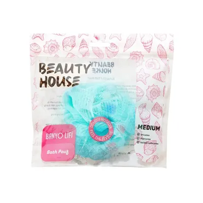 BEAUTY HOUSE Süngerli Banyo Lifi Medium- Turkuaz