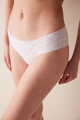 Penti İz Bırakmaz Invisible Laser Cut Lacy Cheeky Dantel Beyaz Hipster Külot