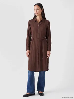 LCW EVERYDAY Beli Kuşaklı Dokulu Gömlek Tunik