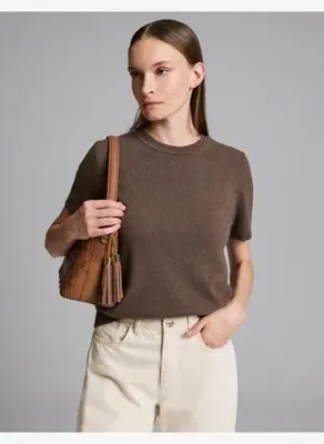 Pierre Cardin Kahverengi Kaşmir Karışımlı Kısakollu Kazak50331426-VR029