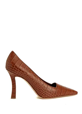 Manolo Blahnik Taba Deri Stiletto