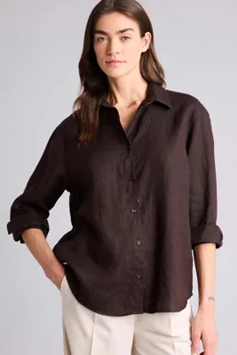 DeFacto %100 Keten Oversize Uzun Kollu Gömlek