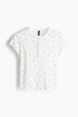 H&M Delik Desenli Jarse Üst