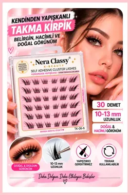 Nera Classy Kendinden Yapışkanlı Takma Kirpik Demetleri – Çekik Göz Etkili Cat Eye Fox Eyes Yapıştırıcısız Kirpik