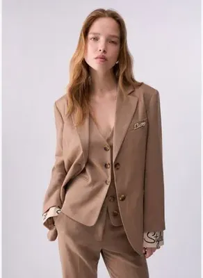 Liu Jo Balıksırtı Desenli Kumaş Blazer