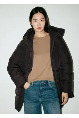 MANGO Woman Kapüşonlu kapitone anorak