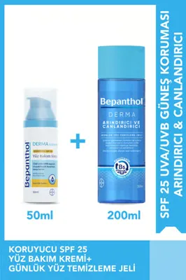 Bepanthol Derma Nemlendirici & Besleyici Spf 25 Günlük Yüz Kremi 50ML + Derma Arındırıcı & Canlandırıcı Günlük Yüz Temizleme Jeli 200ML