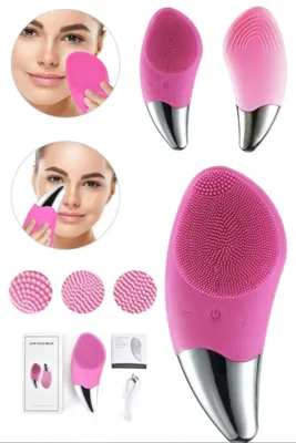 MACGON Fuşya Ultrasonic Yüz Temizleme Fırçası 5 Titreşim Modu Cilt Masaj Yüz Temizleme Fırçası Cihazı
