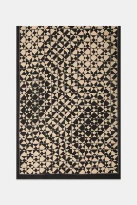 Vakko SİYAH GEOMETRİK DESENLİ PAMUK İPEK ŞAL