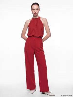 LCW Comfort Beli Lastikli Kadın Pileli Pantolon