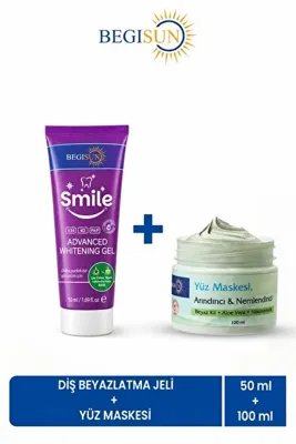 Begisun Diş Beyazlatma Jeli 50 ml + Arındırıcı & Nemlendirici Yüz Maskesi 100 ml Bakım Seti