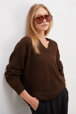 Fulla Moda Basic V Yaka Salaş Kazak