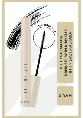 Farmasi Infinilash Siyah Maskara 9 ml Özel Silikon Fırça ile Belirgin Kirpikler İçin Kolay Uygulama