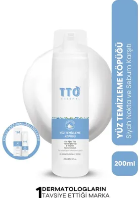 TTO Thermal Yüz Temizleme Köpüğü 200 ml – Çay Ağacı Yağlı Arındırıcı Cilt Temizleyici | Demodex’e Eğilimli Ciltler İçin