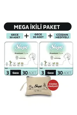 Sleepy Bio Natural Premium Plus Hijyenik Ped Mega Paket Normal 46 Adet