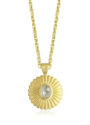 Juliette Amber Aquamarine Kadın Altın Kaplama Kolye