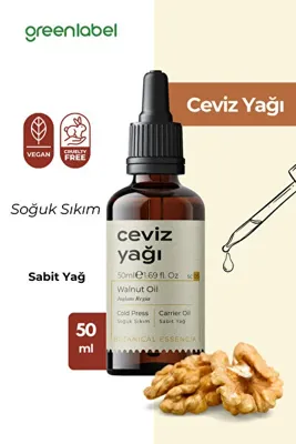 Greenlabel Ceviz Yağı Soğuk Sıkım %100 Doğal Ve Saf 50ml