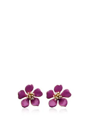 Milou Jewelry Cherry Blossom Çiçek 22 Ayar Altın Kaplama Kadın Küpe