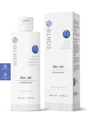 Sante Plus AKN Açıcı Jel - Karma Ciltler İçin Derinlemesine Temizleyici ve Yenileyici Etki, Günlük Kullanım, 150 ml
