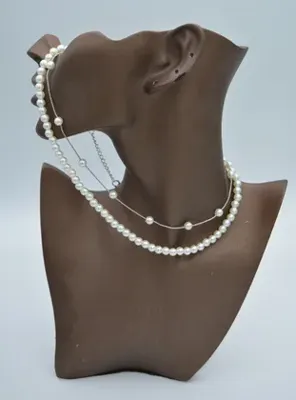 Artbutika İkili İnci Kolye - Beyaz - Artbutika