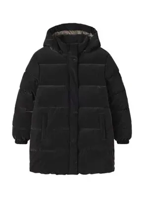Name it 13257126 NKFMARISA JACKET MIDI1 Siyah Kız Çocuk Kapüşonlu Regular Fit Mont