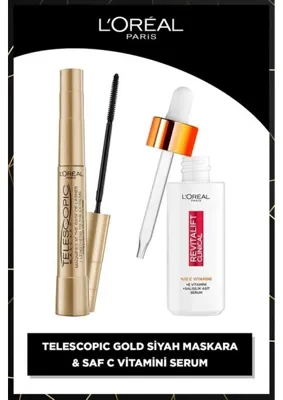 L'Oréal Paris Telescopic Maskara & Revitalift Clinical %12 Saf C Vitamini Aydınlatıcı Gözenek Karşıtı Serum 30ML
