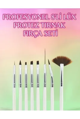 TNL PROTEZ TIRNAK KALICI OJE NAİL ART FIRÇA SET 8 Lİ