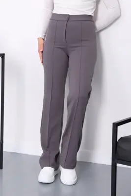 İmajButik Füme Çimalı İspanyol Paça Pantolon