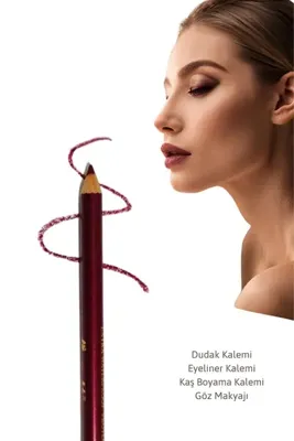 Melien 1 Ad Mürdüm Suya Dayanıklı Dudak Kalemi Eyeliner Kalemi Kaş Boyama Göz Altı Makyaj Kalemi Seti Aksesuar