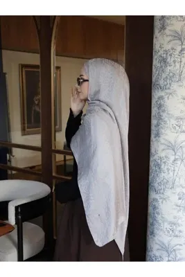 Jawel Ceylan Desenli Jakarlı Şal