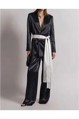 quella atelier Püsküllü Saten Kuşak Kemer