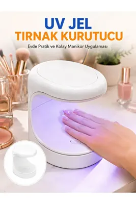 EGE YAPI Kalıcı Oje Kurutucu Mini UV Işınlı Taşınabilir Hızlı ve Pratik Oje Kurutucu Yeni Nesil