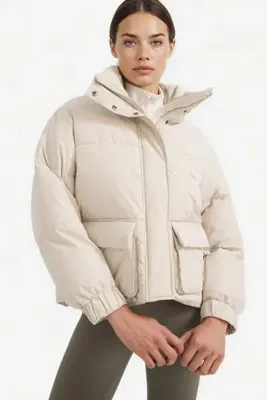 DeFacto Rüzgar Geçirmez Su İtici Oversize Fit Geniş Kalıp Dik Yaka Fermuarlı Çıtçıtlı Cepli Şişme Mont E9266