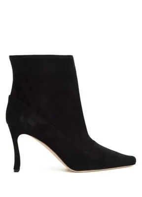 Manolo Blahnik Gostatu Siyah Kadın Süet Bot