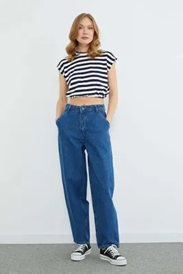 Fulla Moda Yüksek Bel Şalvar Jean