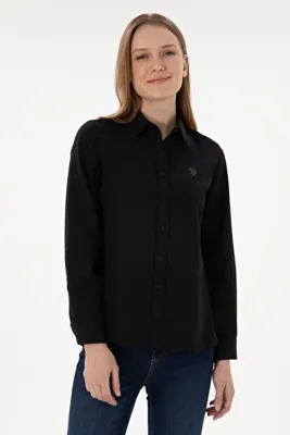 U.S. Polo Assn. Kadın Siyah Uzun Kollu Basic Gömlek 50297002-VR046