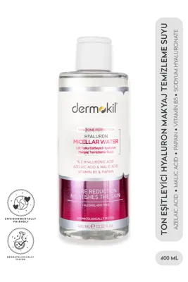 Dermokil 400 ml Hyaluron Micellar Makyaj Temizleme Suyu Cilt Tonu Eşitleyici Etki Sağlar
