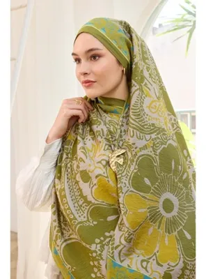 Silk Home Urban Hours Flower Yeşil Mayda Şal