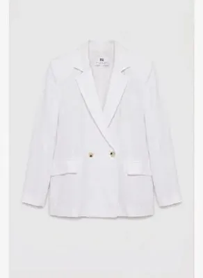 BSL %100 Keten Kruvaze Blazer Ceket