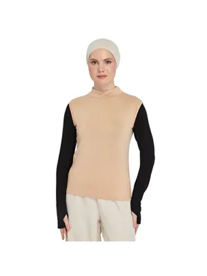 Altobeh Organik Kolsuz Balıkçı Yaka Elastanlı Kadın Sıfır Kol Body